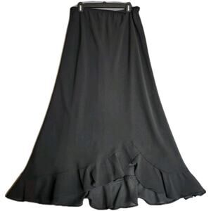 vtg 90s MSK Black Chiffon Flutter Skirt Whimsigoth Dark Fairycore Witchy Y2K 14‎